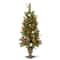 4ft. Pre-Lit Frosted Pine Berry Artificial Entrance Christmas Tree, Clear Lights